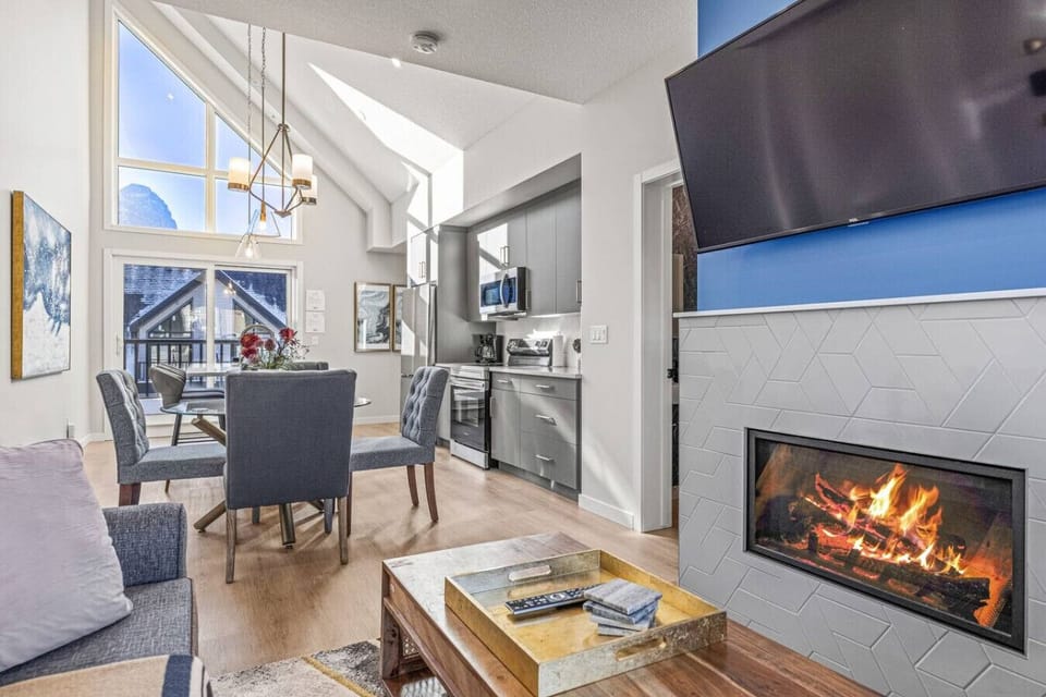 Relax by the cozy fireplace.