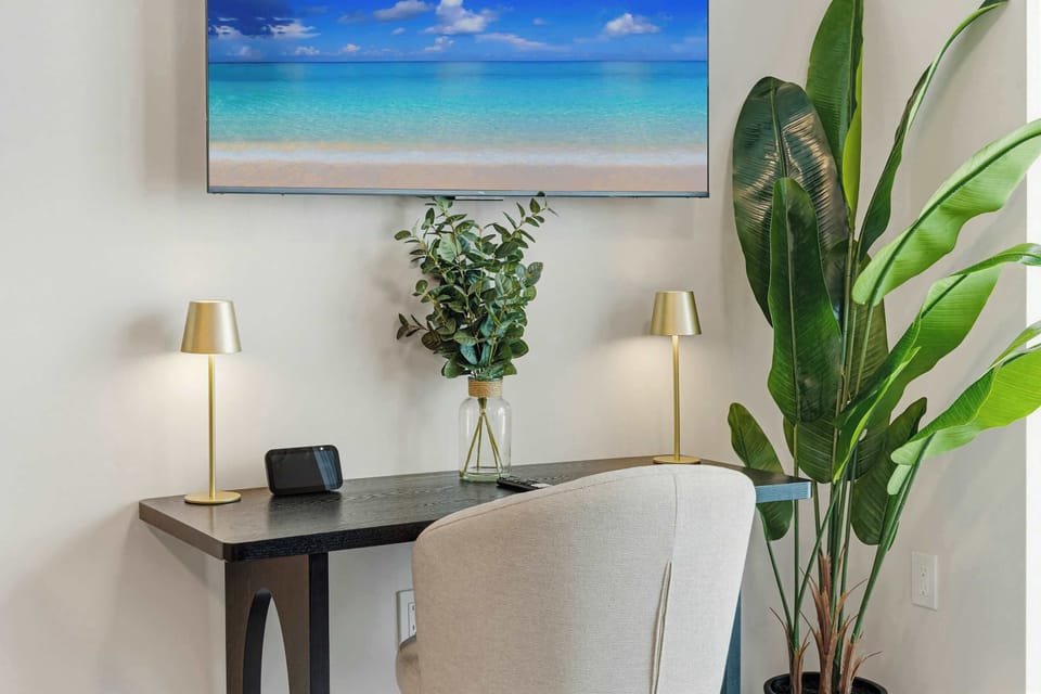 Quiet and luxury desk space perfect for remote work.
