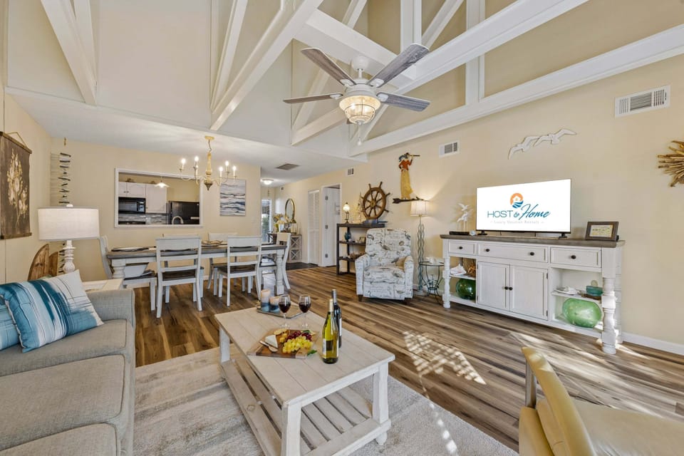 The spacious living area is designed for comfort and connection