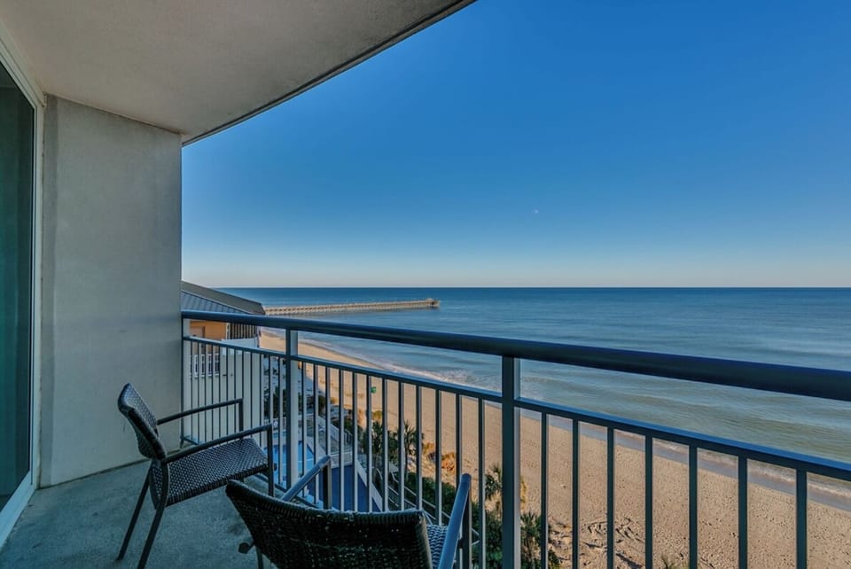 Breathtaking oceanfront balcony view.
