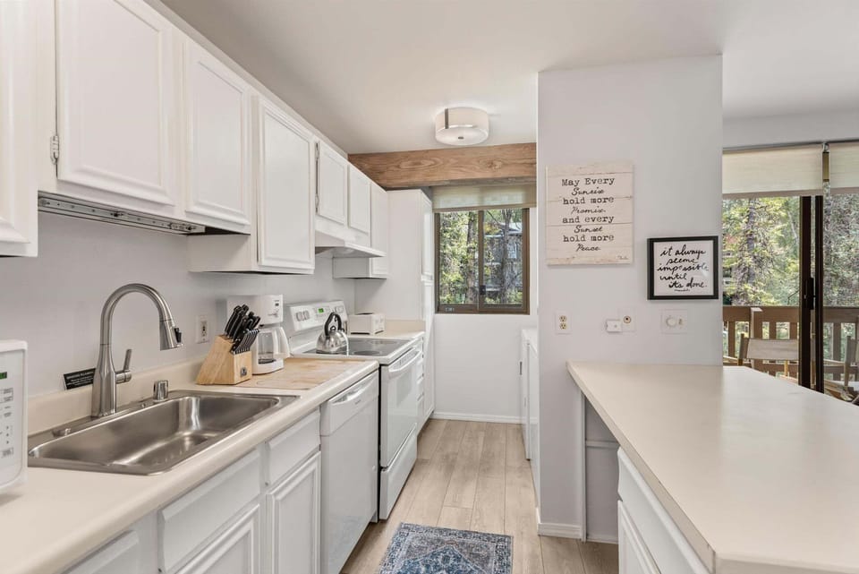 Refreshed kitchen with plenty of storage and counter top space