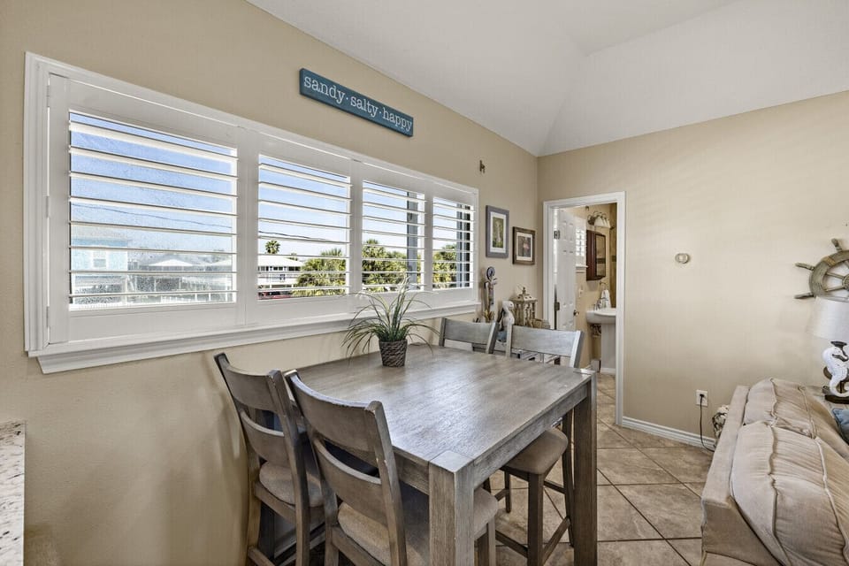 Enjoy meals together in this inviting, sunlit space