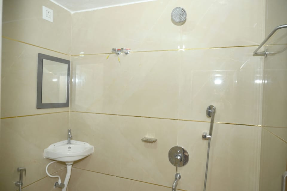 Shower, bidet, towels, soap