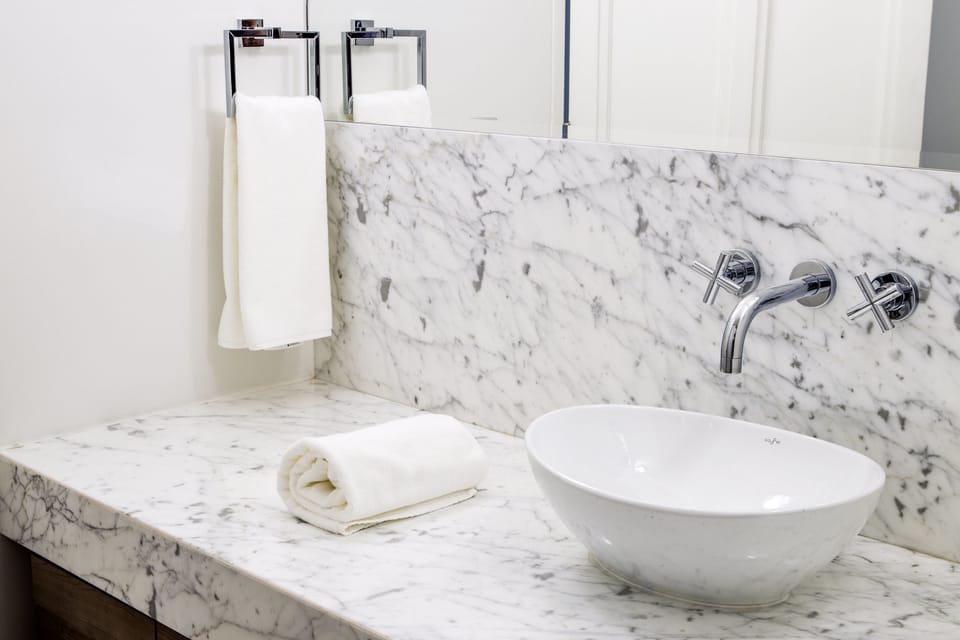 Standard Double Room | Bathroom | Rainfall showerhead, designer toiletries, hair dryer, bathrobes