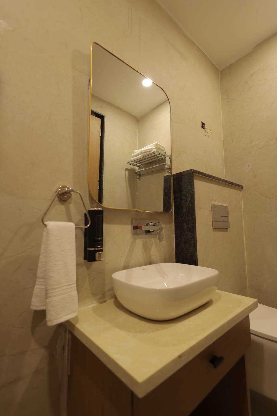 Towels, soap, shampoo, toilet paper