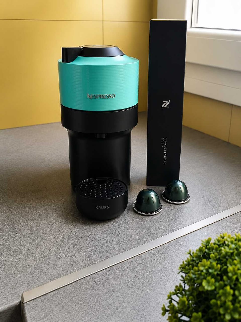 Coffee station with nespresso machine and essentials, start your mornings with fresh coffee at home.