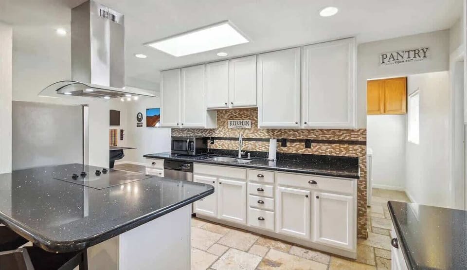 Fully equipped kitchen with modern appliances