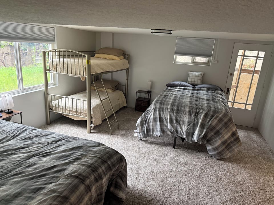 Queen, full, and bunk bed 