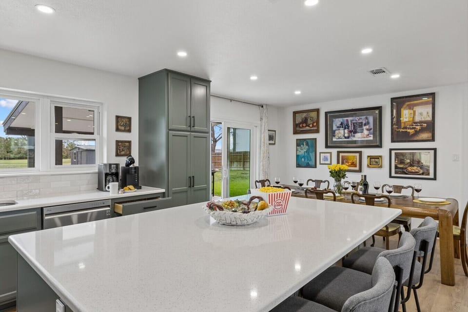 Kitchen | Large Island | Dining Area & Gallery Wall