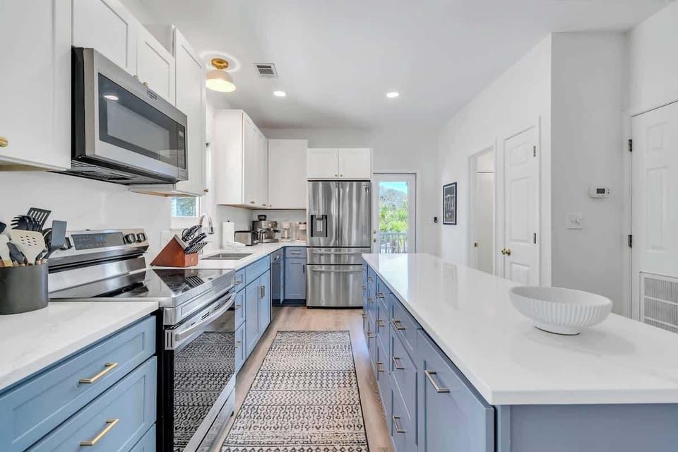 Fully stocked kitchen on second floor