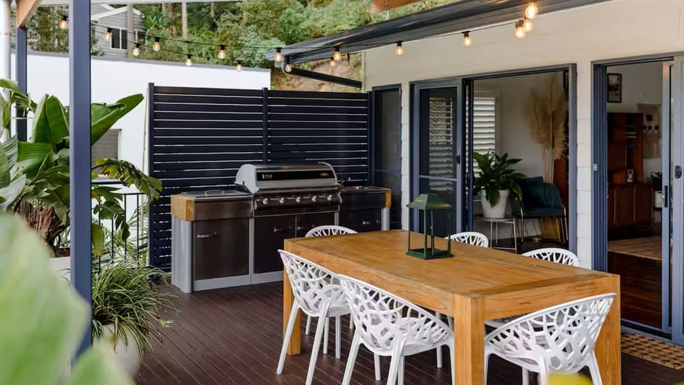 Private outdoor dining area for alfresco moments