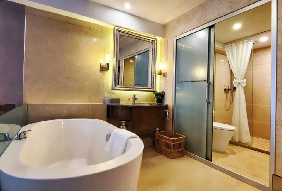 Free toiletries, hair dryer, slippers, bidet