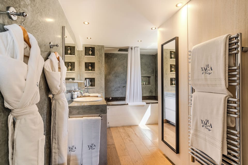 La Villa du Prince de Lignac | Bathroom | Designer toiletries, hair dryer, bathrobes, slippers