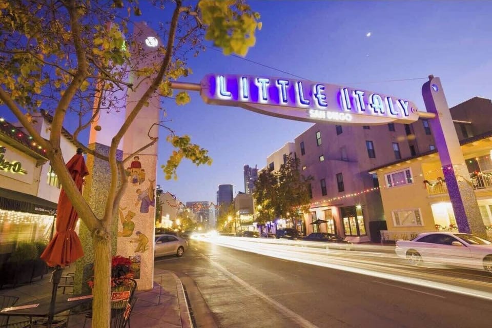 behold the vibrant neighborhood of Little Italy San Diego full of great bars, amazing restaurants, and more.