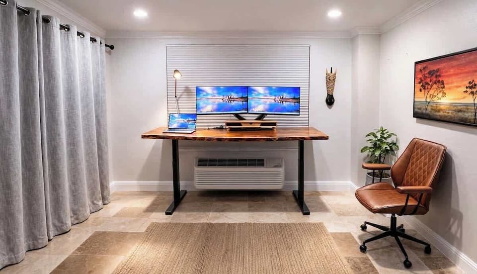 Dedicated workspace so you can still crush that sales goal while enjoying time away from home - you will love this space for your work vacation.