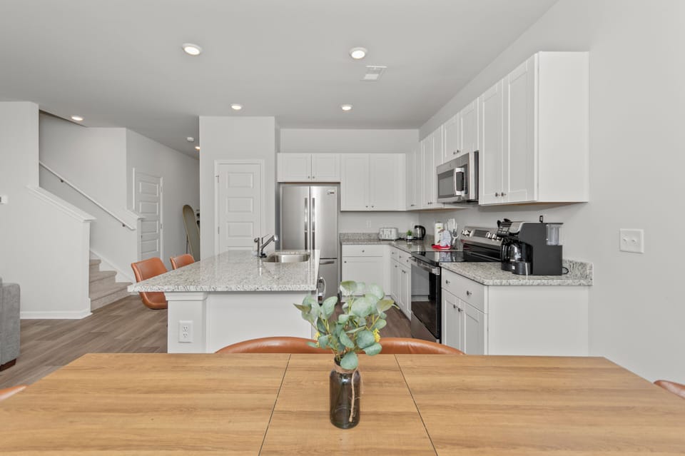 Spacious kitchen and dining area with seamless flow and natural light