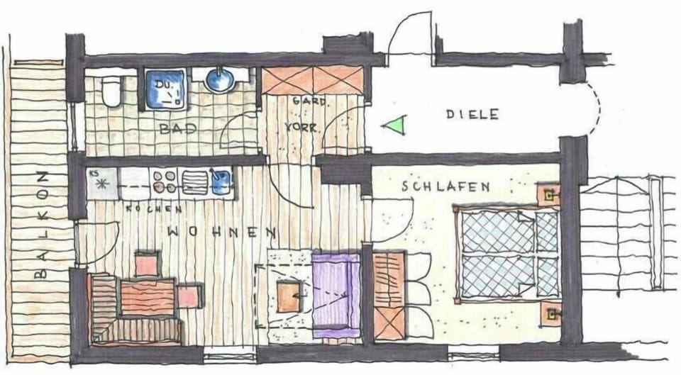 Comfort Apartment, Balcony, Garden View | Floor plan