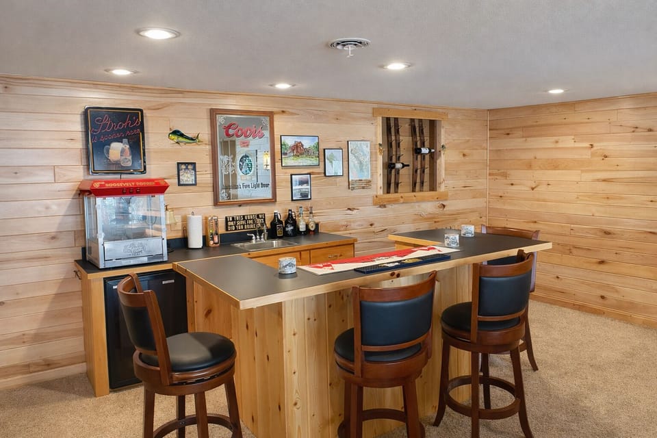 Wet bar in the basement