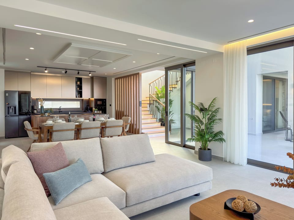 Villa, Sea View | Living area | 65-inch Smart TV with cable channels, Netflix, streaming services