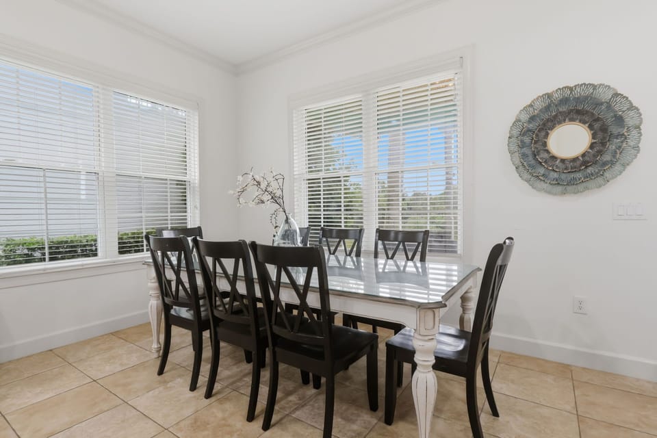 Gather around the dining table for family meals, board games, or planning tomorrow's adventure.