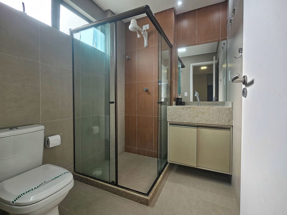 Comfort Apartment, Pool View | Bathroom | Shower, towels, toilet paper