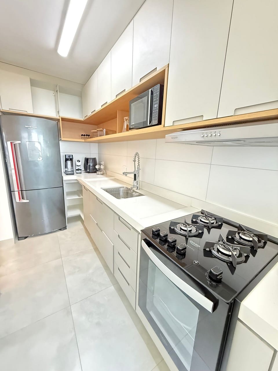 Apartment | Private kitchen | Full-size fridge, microwave, oven, stovetop