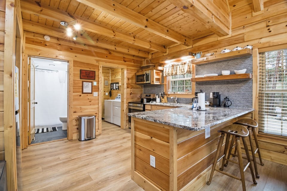Compact full kitchen with oven, coffee maker & more