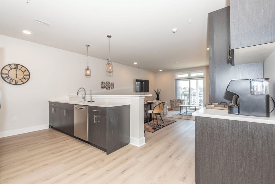 Spacious open-concept kitchen and living area, plenty of space to gather