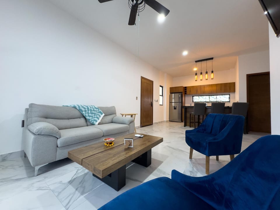 Spacious living room with modern comfort and style