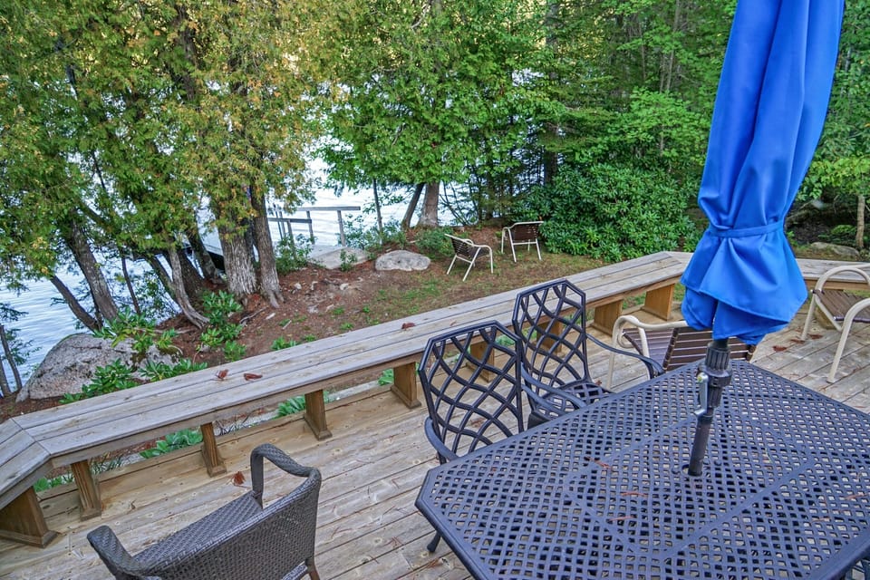 From the deck to the dock in seconds. Our natural backyard provides a simple, direct path down to the private shore of Long Pond. It’s an easy, low-friction stroll for launching the kayaks or catching a morning sunrise over the water.
