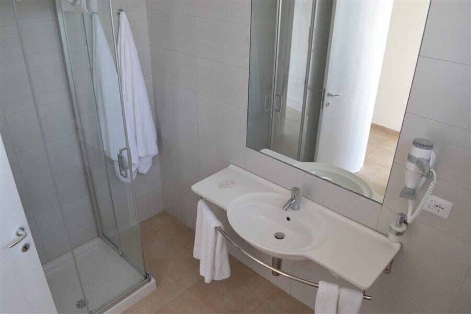 Shower, free toiletries, hair dryer, bidet