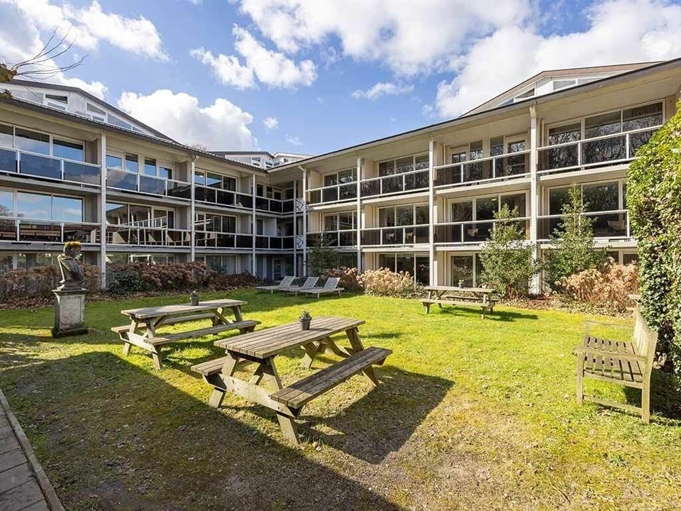 Breathe easy in a spacious courtyard perfect for sunny breaks.