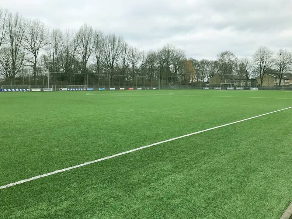 Kick off a casual game on the open green field.
