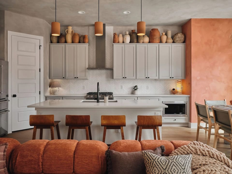 Amazing kitchen - mixing ancient relics with the modern cabinets
