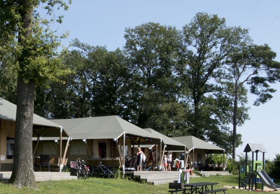 exterior of the tent lodge