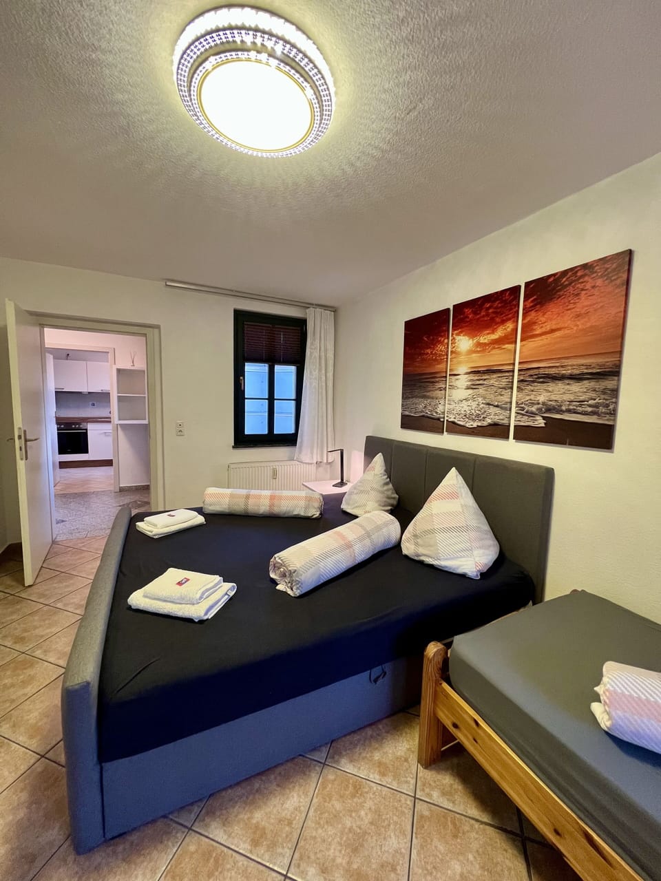 Comfort Condo, 1 Bedroom, Balcony, Garden Area (Wohnung 2) | Desk, laptop workspace, blackout drapes, soundproofing