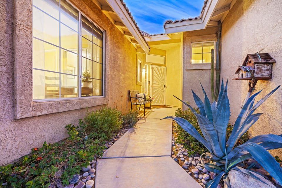Inviting entrance leading into your desert retreat