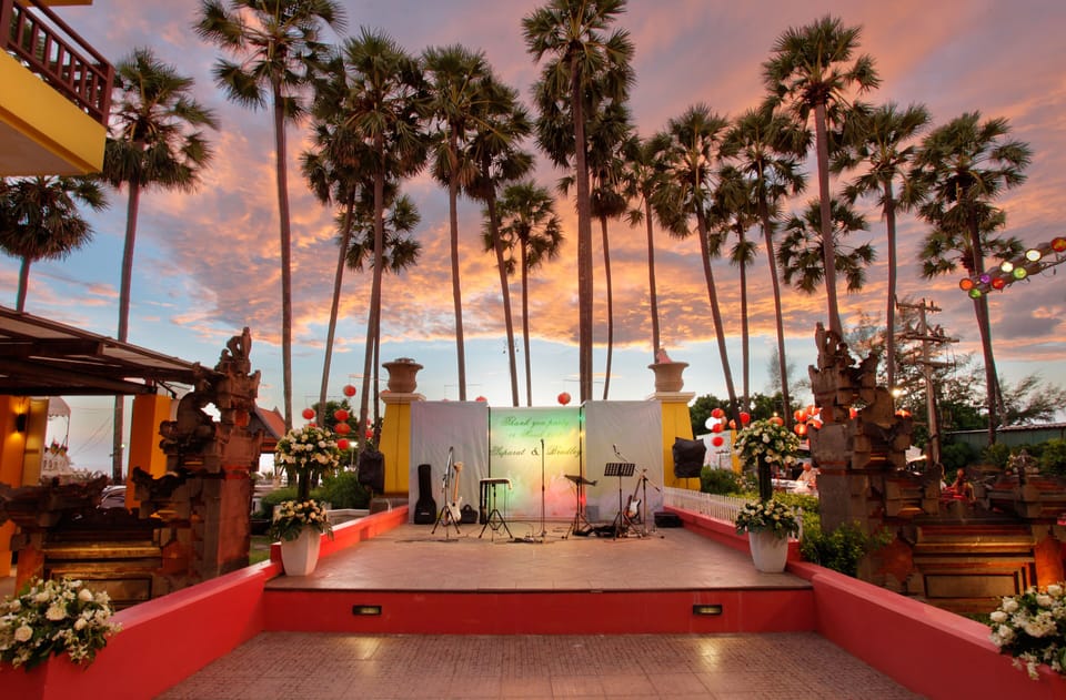 Outdoor banquet area
