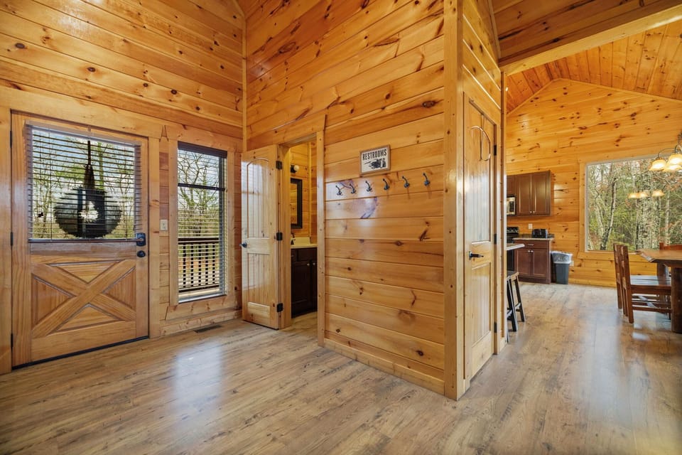Entryway and shared half bath
