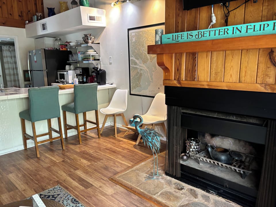Wood-burning fireplace