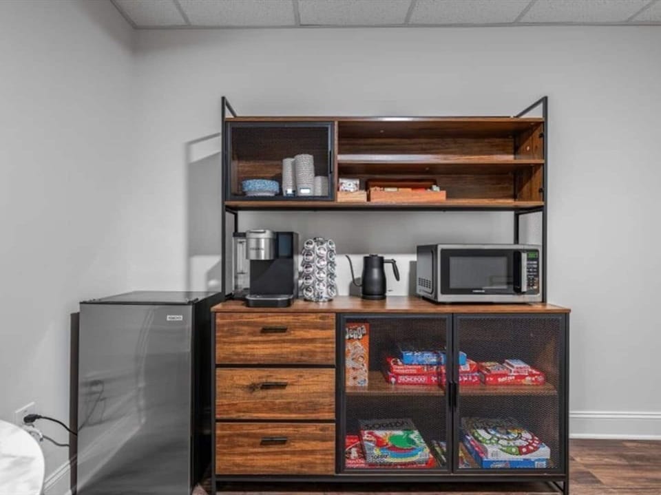 The  ground-floor community lounge offers a comfortable spot to gather with friends or fellow guests in the heart of downtown Asheville.