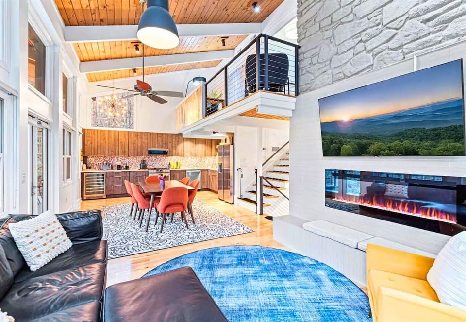 Open Concept with the Large Kitchen and Living Room