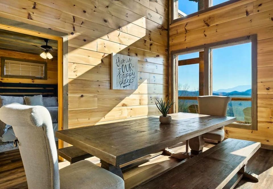 Dining Table with Bench Seating and Chairs Accommodates 12