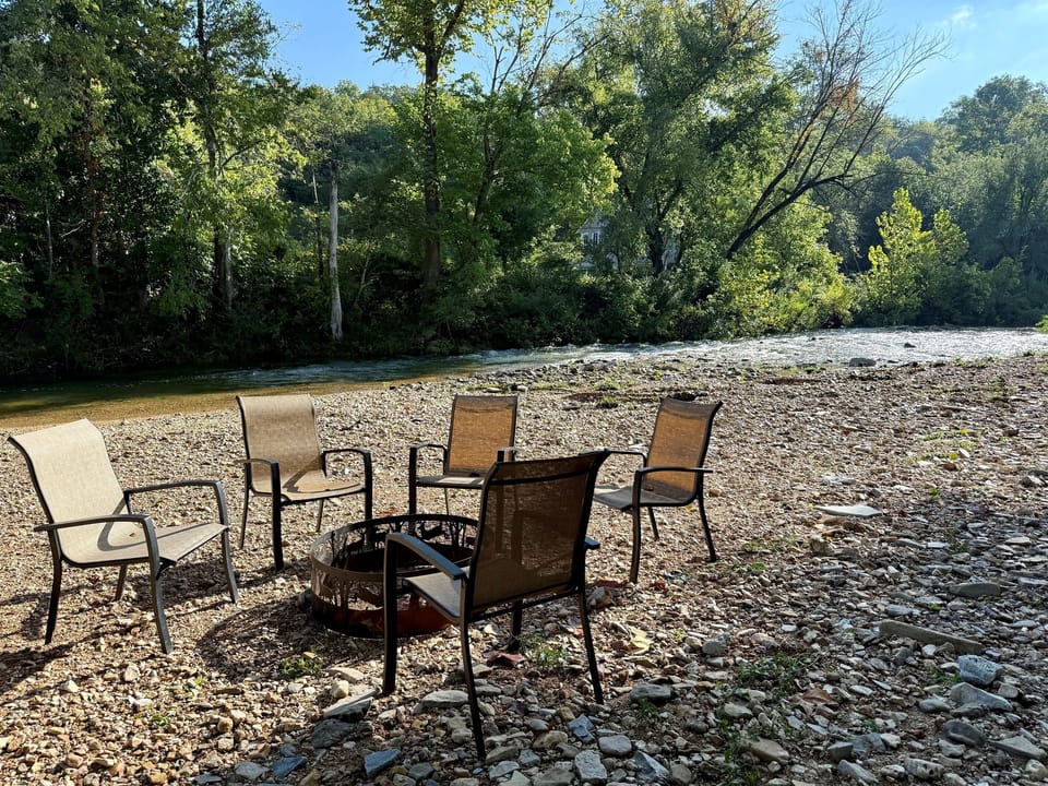 Enjoy an evening fire by the water. 