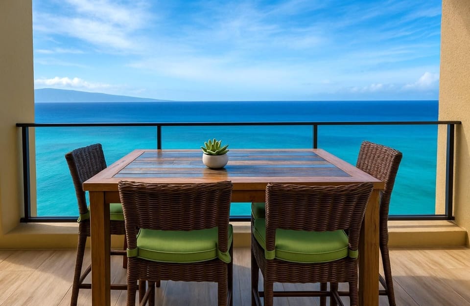 Cradled in comfort, the lanai floats above an ever-changing seascape—your front-row seat to coastal magic MAH-1211