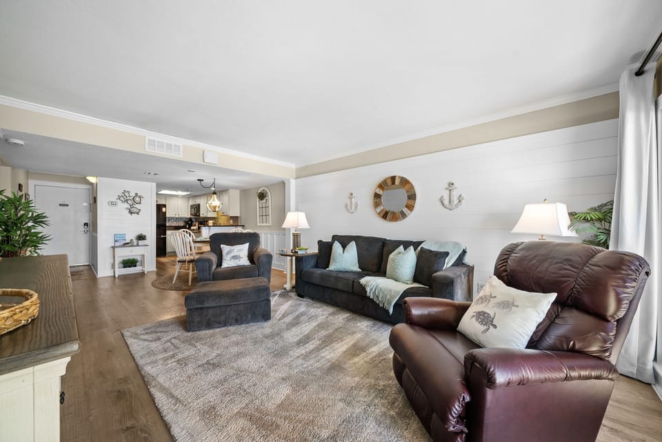 Living Room with Queen Pullout Couch