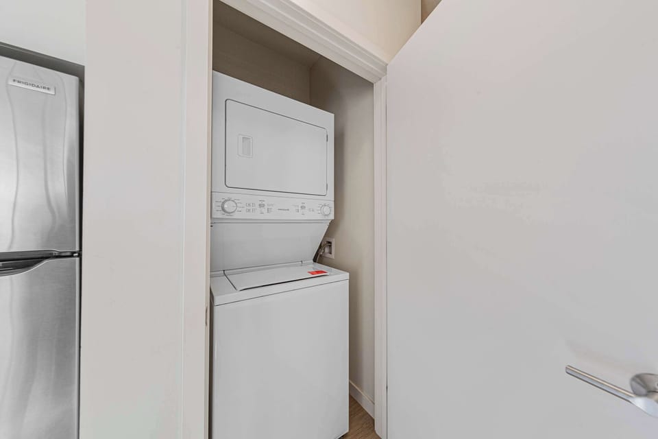 In-unit washer and dryer make longer stays easy, so you can pack light and keep everything fresh throughout your trip.
