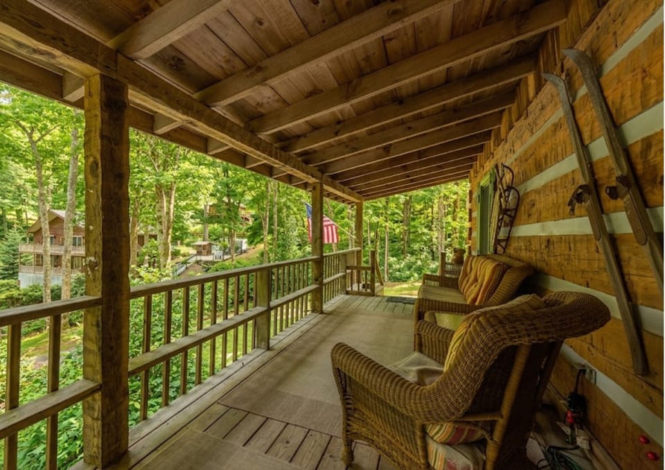 Who are you bringing to this porch? Tucked in the trees just minutes from Sugar Mountain