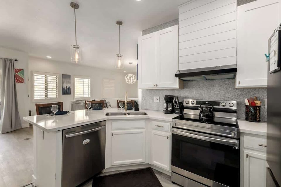 Fully equipped kitchen with everything needed to prepare meals during your stay.