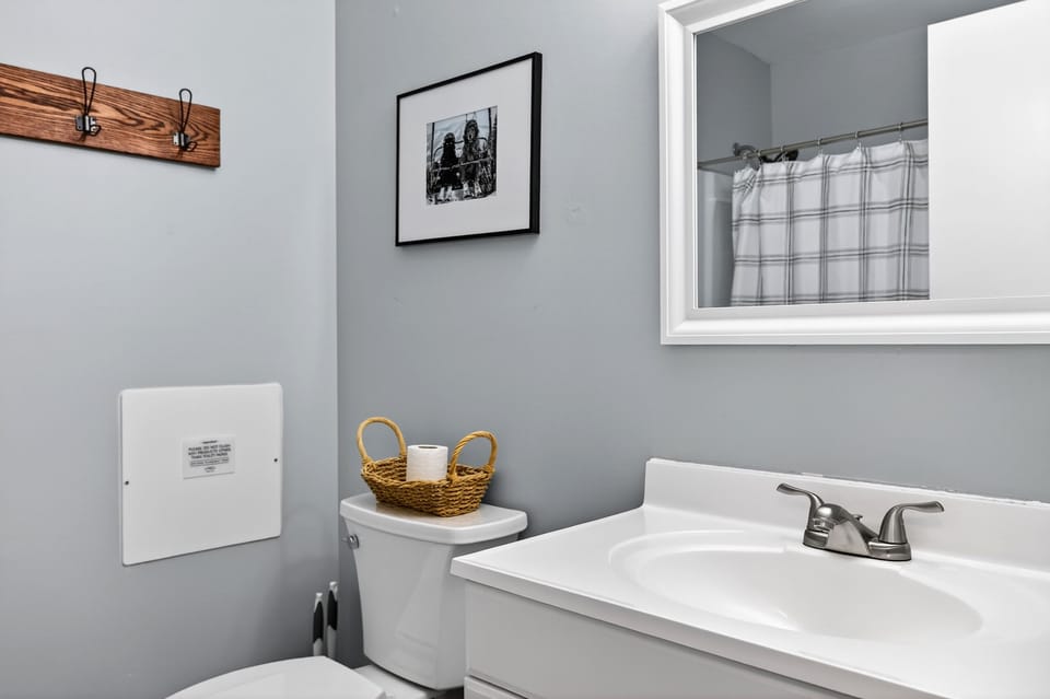 Hallway shower and bath